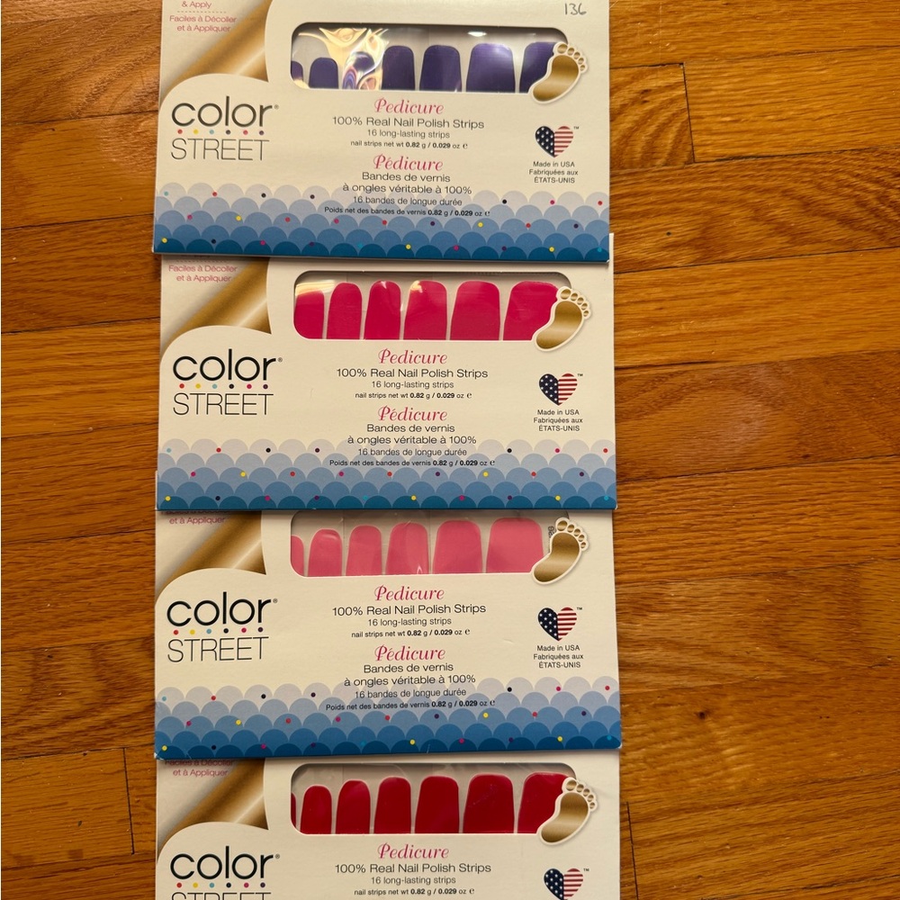 Color Street Nail Polish Strips - Vibrant Purple Red and Pink Collection